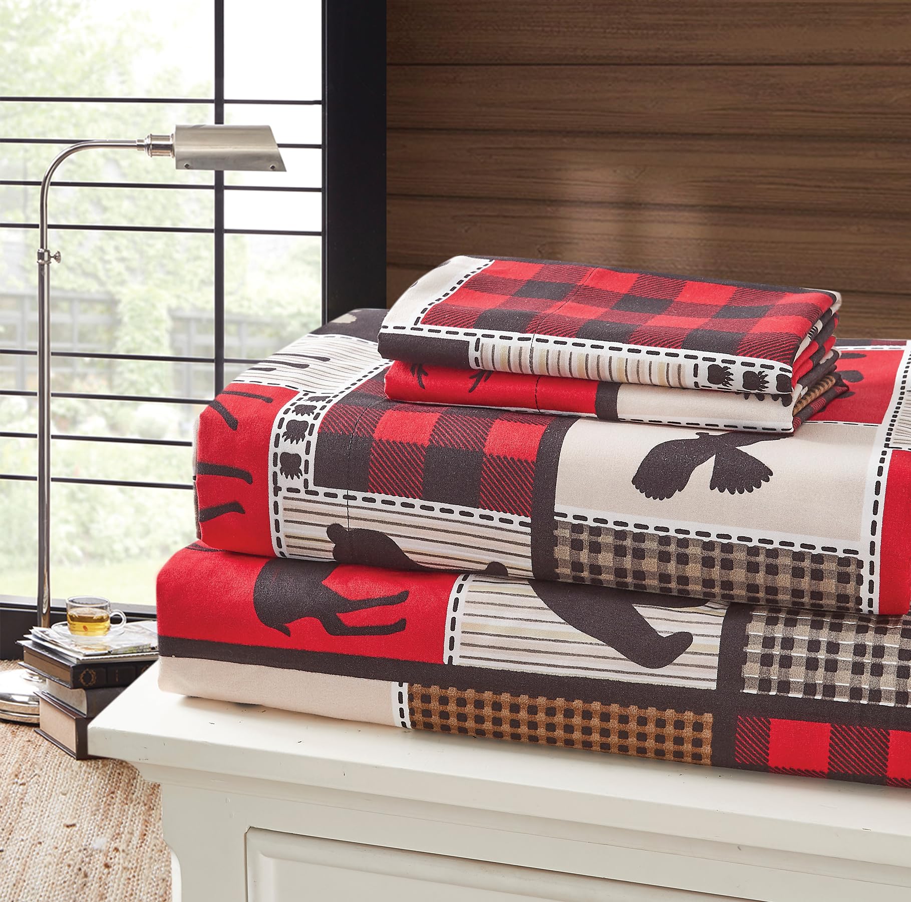 Virah Bella 4-Piece King-Size Printed Microfiber Bed Sheet Set